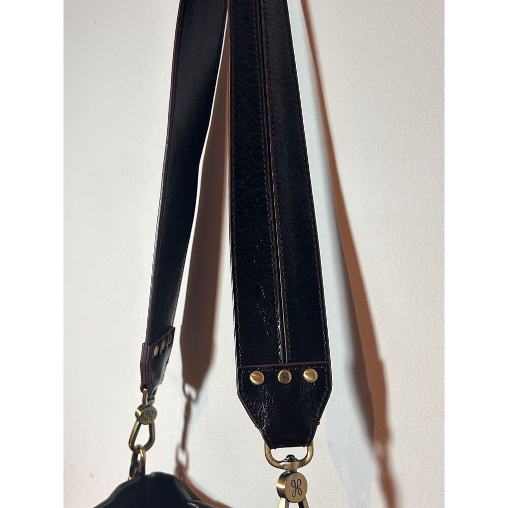 HOBO International Black Polished Leather Bucket Bag Purse Handbag - Picture 15 of 16